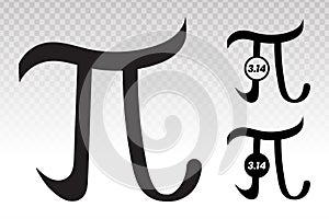 Pi 3.14 math mathematical constant sign or symbol flat icon for apps and websites