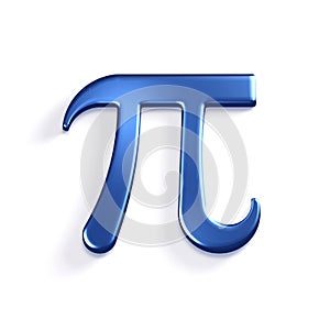 Pi Number Mathematical Symbol. 3D Render Illustration