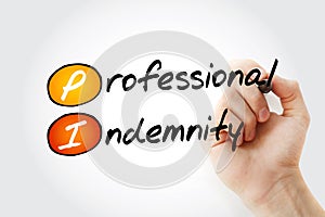 PI - Professional Indemnity insurance coverage acronym