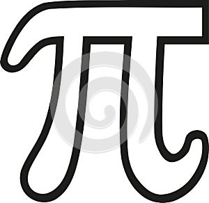 Pi sign outline