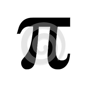 Pi sign simple black vector isolated on white background