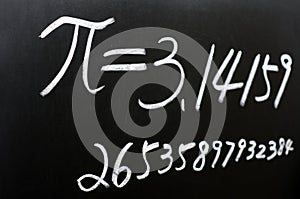 Pi written on a blackboard