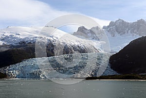 Pia glacier on the archipelago of Tierra del Fuego.