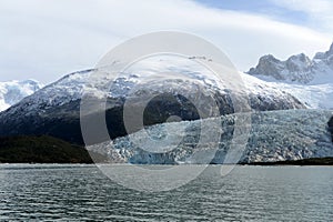 Pia glacier on the archipelago of Tierra del Fuego.