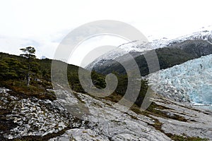 Pia glacier on the archipelago of Tierra del Fuego.