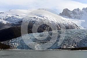 Pia glacier on the archipelago of Tierra del Fuego. photo