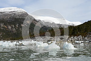 Pia glacier on the archipelago of Tierra del Fuego. photo