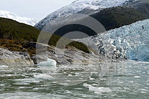 Pia glacier on the archipelago of Tierra del Fuego. photo