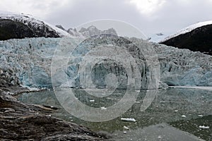 Pia glacier on the archipelago of Tierra del Fuego. photo