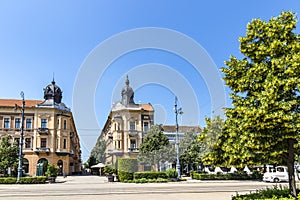 Piac utca, the major street of Debrecen city, Hungary