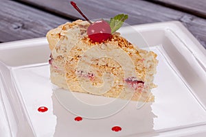 Piace of cake close up