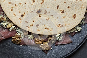 Piadina from Italy, street food and snack