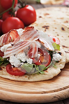 Piadina romagnola, italian flatbread sandwich