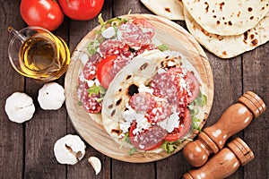 Piadina Romagnola, Italian Flatbread Sandwich