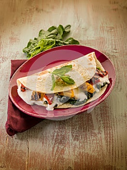 Piadina with spinach