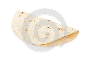 Piadina, tortilla on white photo