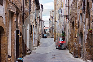 Piaggio Ape at the empty street