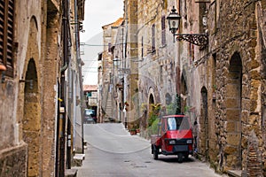 Piaggio Ape at the empty street