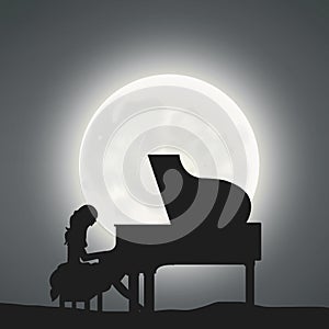 A Pianist, Under The Moonlight