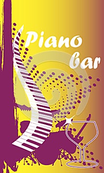 Piano bar.Vertical banner. photo