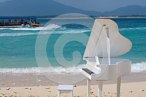 Piano on beach