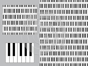 Piano black and white display seamless pattern