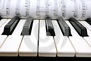 Piano buttons and notes