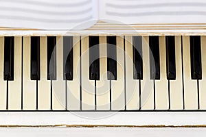 Piano close-up, musical instrument. learn to play the instrument