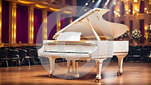 piano concert hall luxury music white classic luxury scene concept