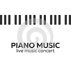 Piano concert poster design. Live music concert. Piano keys. Vector illustration. photo