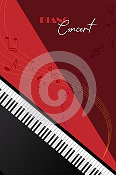 Piano Concert. Vector illustration. Concert invitation, flyer, poster, banner. Various applications are possible.