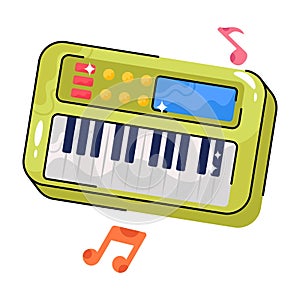 Piano doodle vector colorful Sticker. EPS 10 file