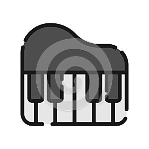 Piano flat icon, vector illustration