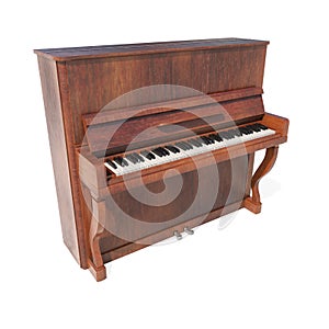 Piano, Grand Piano Percussion Music Instrument Isolated on White background 3D rendering photo