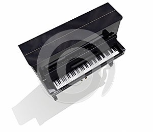 Piano, Grand Piano Percussion Music Instrument Isolated on White background 3D rendering photo