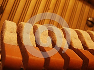 Piano hammers and strings