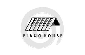 Piano House Music Logo Template