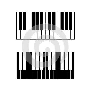 Piano icon and keys of piano concept modern music print and web design piano poster on white vector