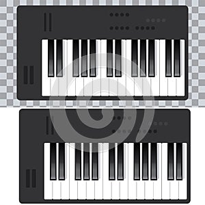 Piano icon and keys of piano concept modern music print and web design piano poster on white vector