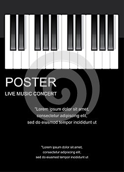 Piano icon and keys of piano concept modern music print and web design piano poster on white vector