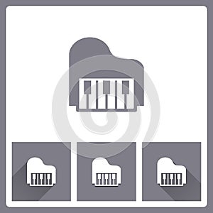 Piano icon on white background