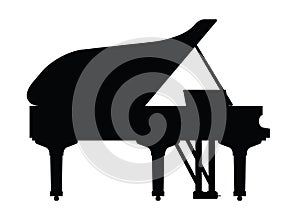 Piano instrument in silhouette