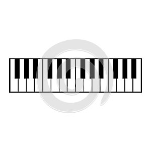 Piano key music vector illustration instrument black and white note. Classic synthesizer piano key sound isolated white background