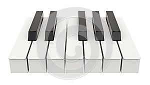 7 piano key, one octave. Music concept. 3D rendering photo