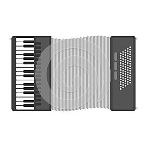 Piano keyboard accordion harmonica musical instrument vector illustration.