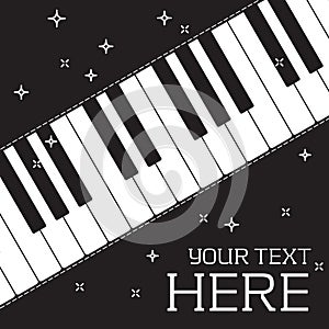 Piano keyboard black poster. Place your text