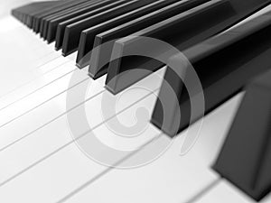 Piano Keyboard close-up shot