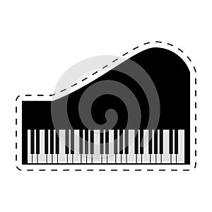piano keyboard instrument music dotted line