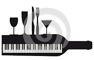 Piano keyboard and party