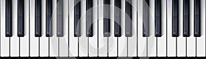 Piano keyboard seamless. Top view. Realistic detailed shaded piano keys. Simple beautiful design. Musical background. Music photo